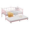 GustoWave Metal Twin Size Daybed with Trundle and Lockable Casters, Metal Sofa Bed Frame for Living Room - 3 of 4