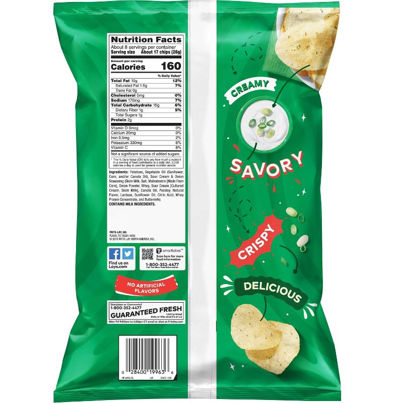 Lay's Sour Cream & Onion Flavored Potato Chips - 7.75oz, 3 of 5