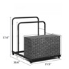 VisioGear Pool Accessories, Poolside Float Storage with Wheels, Pool Cart with Side Shelves for Patios, Gardens, Black, 39.4"*31.5"*37.6" - 3 of 4