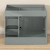 Bath Vanity Cabinet without Top 36 in. W x 21.5 in. D x 33.5 in. H Sky Gray Bathroom Vanity with Black Handle - 2 of 4