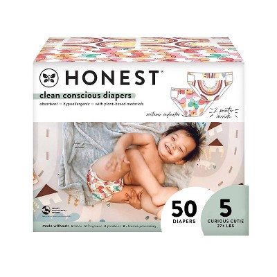 Honest Clean Conscious Disposable Diapers - Wingin' It & Catching Rainbows - Size 5 - 50ct