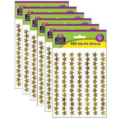 Teacher Created Resources Valu-Pak Gold Foil Star Stickers Gold 686/Pack 6 Packs (TCR5799-6)