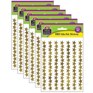 Teacher Created Resources Valu-Pak Gold Foil Star Stickers Gold 686/Pack 6 Packs (TCR5799-6) - 1 of 2