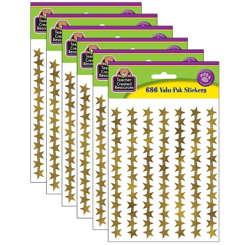 Teacher Created Resources Valu-pak Gold Foil Star Stickers Gold