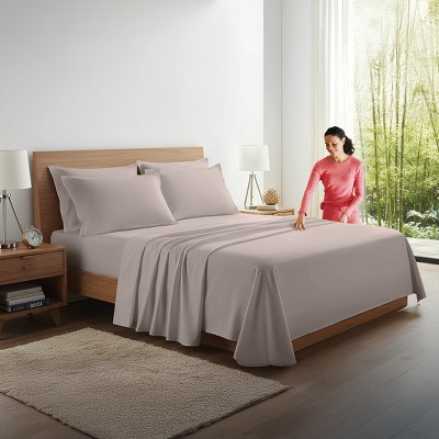 Kickoff Home Viscose from Bamboo Sheets Set 300 Thread Count 100% Organic Bamboo Viscose Cooling Bedding Sheets Hot Sleepers, Flat, Fitted, Pillowcase