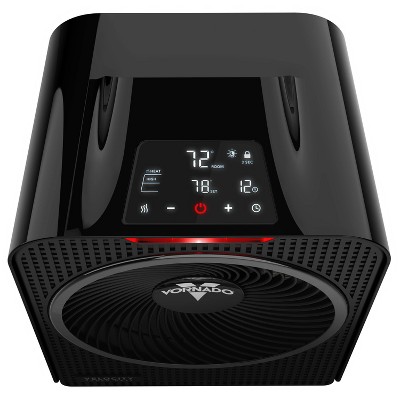 Black Electric Whole Room Space Heater with Thermostat