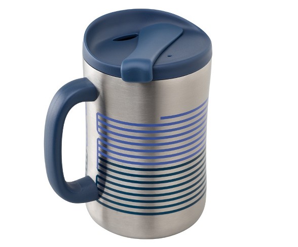 Aladdin Stainless Steel Insulated Coffee Travel Mug 16oz - Silver/Blue