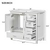 Bathroom Vanity with Sink Combo, White Solid Wood Freestanding Cabinet with Drawers & Soft-Close Doors, Modern Storage Vanity Set-Maison Boucle - 4 of 4