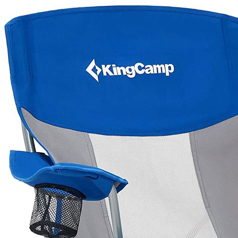 KingCamp Padded Outdoor Folding Lounge Chair Swiveling Cupholder, Side Pocket, and Carry Bag for Camping, Sporting Events, and Tailgating, 5 of 9