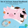 Big Dot of Happiness Paper Farm Animal Headbands, Barnyard Party Crowns for Kids Farm Birthday, DIY Pig, Horse, Sheep, Cow Party Hat Favors, 16 Count - 3 of 4