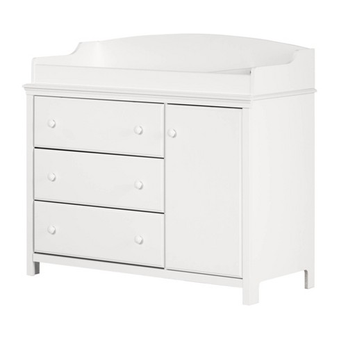 Cotton Candy Changing Table with Station Pure White South Shore