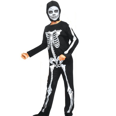 Halloween Express Boys' Skeleton Jumpsuit Costume - Size 8-10 - Black ...