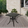 CLIHOME 21" Outdoor Square Weaving patterns Cast Aluminum Side Table - 2 of 4