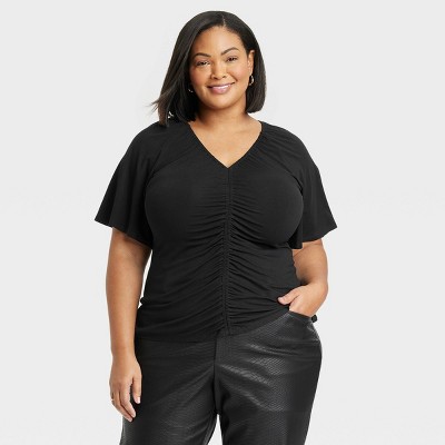 Women's Short Sleeve V-neck T-shirt - Ava & Viv™ : Target