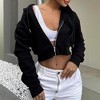 Clearlove Women Fleece Full Zip Up Cropped Hoodie Sweatshirt  Long Sleeve Drawstring Hooded Crop Jacket Top with Pockets - 4 of 4