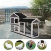 VisioGear Rabbit Hutch, Indoor Bunny Cage, Outdoor Rabbit Cages with Run, Deeper No Leak Tray and Removable Bottom Wire Mesh, Grey, 61"*21.3"*37" - 4 of 4