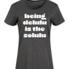 Women's - Instant Message - Delulu Is The Solulu Graphic T-shirt Dress - 2 of 4