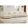 5 Pieces Sofa With Ottoman, 4 Seater Sectional Sofas Large With Waist Pillow And Throw Pillows, Large L Shape Sofa For Living Room-Cuddlewood - 2 of 4