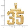 Black Bow Jewelry 14k Yellow Gold, Varsity Collection, Large D/C Pendant Number 35 - 2 of 3