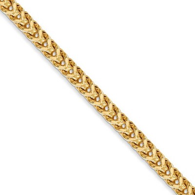 Black Bow Jewelry 3.7mm 14k Yellow Gold Hollow Franco Chain Necklace