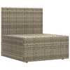 vidaXL Patio Middle Sofa with Cushions Gray Poly Rattan - 3 of 4