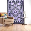 HomeRoots 80" X 56" Purple Black And White Mandala Cotton Hanging Tapestry - 2 of 3