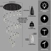 43-Lights Round Ranidrop LED Crystal Chandelier - 2 of 4