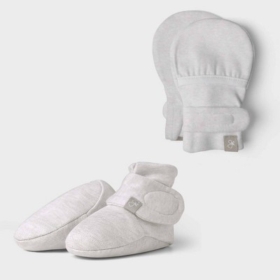 Goumikids Baby Organic Cotton Bamboo Storm Mittens & Boots - Gray 0-3M