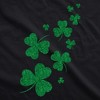 Womens Glitter Shamrocks V-Neck Funny Saint Patricks Day Shamrock Clover Shirt For Ladies - Crazy Dog Womens V-Neck - 2 of 4