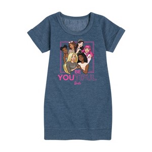 - Barbie - BeYOUtiful Graphic Short Sleeve Fleece Dress - 1 of 3