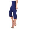 Rekucci Women’s Pull-On Comfort Capri Pants with Back Lacing Detail & Pockets – Mid-Rise Stretch Capris - 2 of 4