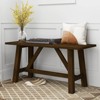 Costway 1/2 PCS Wooden Dining Bench Farmhouse Shoe Bench Entryway Seat with Rubber Wood Frame - 2 of 4