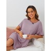 cheibear Women's Ruffled Short Sleeve Bow-Knot Soft Short Nightgowns - 3 of 4
