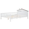 TIRAMISUBEST Twin/Full Size Wood Platform Bed with House-shaped Headboard, LED and Built-in Storage, Modern Bed Frame with Guardrails - 4 of 4