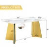 NicBex Dining Room Table for 6 Modern 63" Dining Table Counter Height Table with Curved Base and Imitation Marble for Kitchen - 2 of 4