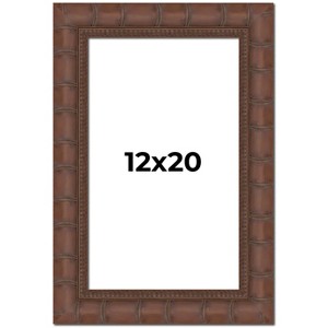 PosterPalooza | 12x20 Wide Bamboo Picture Frame, UV Acrylic, 4 Finishes - Brown, Black, Silver, and Natural - 1 of 4