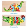 Fun Little Toys 4 PCS Wooden Toys Dinosaur & Vehicles Puzzle Set,Montessori Toys&Educational Toys, Gifts for 3-5 Boys Girls - image 3 of 4