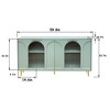 Modern Kitchen Sideboard Cabinet with 4-Glass Doors, Storage Cabinets with Adjustable Shelf, Metal Legs - 3 of 4