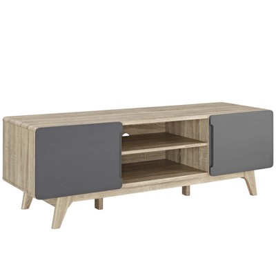 Modway Tread 59 TV Stand Natural Gray