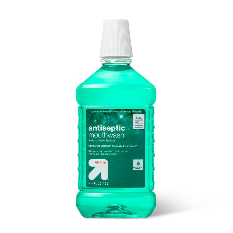 Antiseptic Green Mint Mouth Wash - 50.7 fl oz/2pk - up & up™, 1 of 5