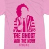 Beetlejuice Ghost With the Most Silhouette Women's Pink Heather Sleep Shirt - 2 of 2