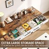 Dog Crate Furniture for 2 Dogs, 71" XXL Indoor Kennel with 3 Drawers & Removable Divider, Wooden Double Crate TV Stand - 4 of 4