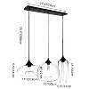 Rennnsan Talvex 32" W 3 -Light Dimmable Modern Unique Statement Linear Kitchen Island Pendant in Black - 3 of 4