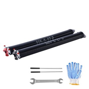 VEVOR Garage Door Torsion Springs, Pair of 0.225 x 2 x 27 in, 16000 Cycles, Electrophoresis Black Coated for Replacement, Garage Door Springs,Black - 1 of 4