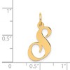 Black Bow Jewelry 14k Yellow Gold, Ella Collection Medium Fancy Script Initial S Pendant - 3 of 4