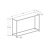 Monarch Specialties Accent Table Console Entryway Narrow Sofa Living Room Bedroom White Marble Look Laminate Black Metal Contemporary Modern - 3 of 4