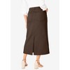 Jessica London Women's Plus Size Classic Cotton Denim Midi Skirt - 3 of 4