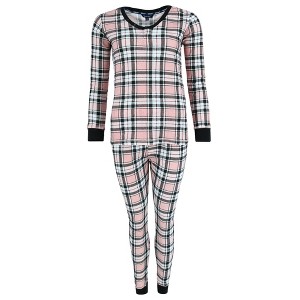 Sportlife Brands LLC Women's Printed Waffle Weave Thermal Top and Bottom Set - 1 of 4