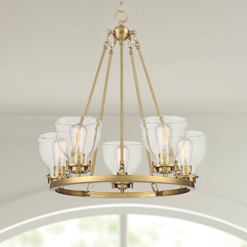 Possini Euro Design Soft Gold Ring Pendant Chandelier 24 1/2" Wide Modern Clear Glass Shade 5-Light Fixture for Dining Room House, 2 of 10