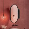 NicBex 34"x20" Oval Recessed Bathroom Storage Cabinet with Mirror,Metal Frame Mirrored Wall Cabinet with Adjustable Shelves,Matte Finish - 4 of 4